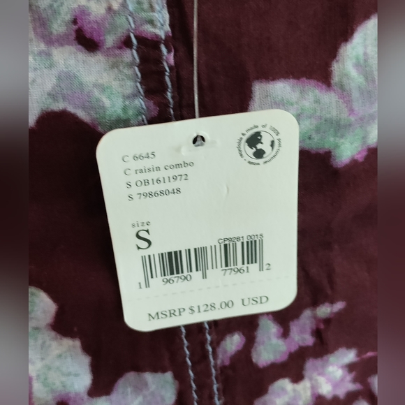 NWT - Free People Dress - Sully Dress in Raisin Combo - Size S - Picture 3 of 10